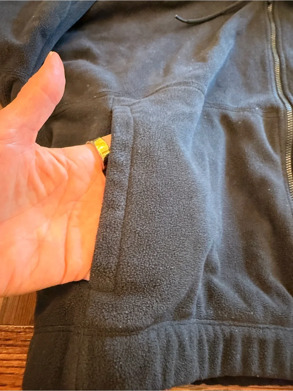 Nike Black Therma-FIT Fleece Hoodie with White Swoosh Tag